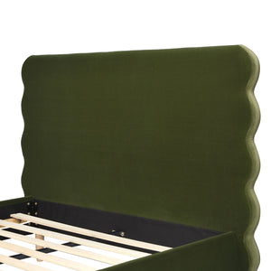 Stockholm - Modern Wavy Headboard Platform Bed by Couch.com