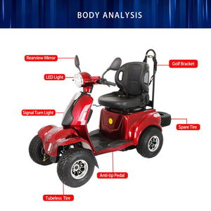 Golf Scooter, Grass Scooter - Red by Couch.com