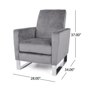 Bolt - Upholstered Recliner Chair With Stainless Steel Base - Gray / Chrome by Couch.com