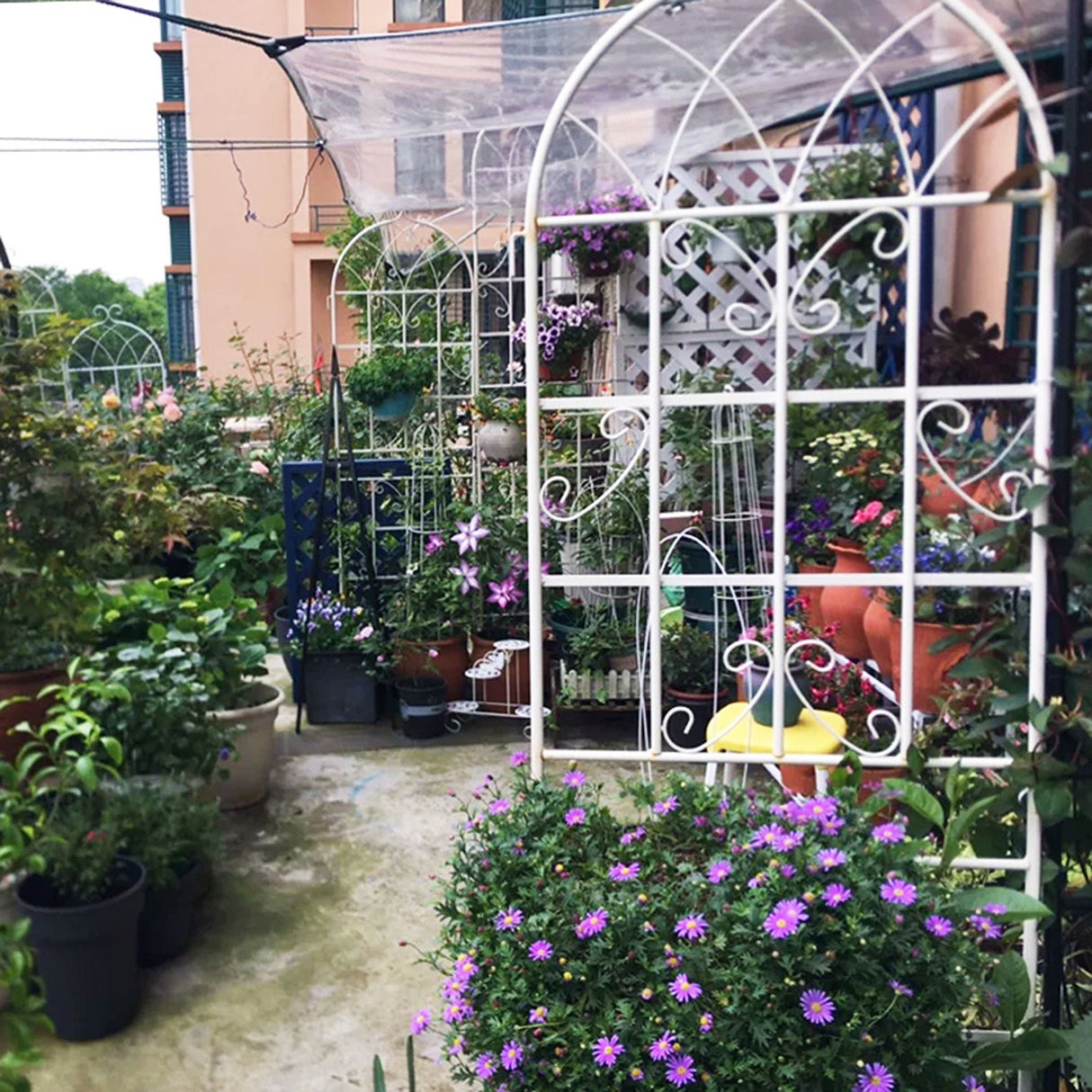 Metal Garden Rustproof Trellis For Climbing Plants Outdoor Flower Support by Couch.com