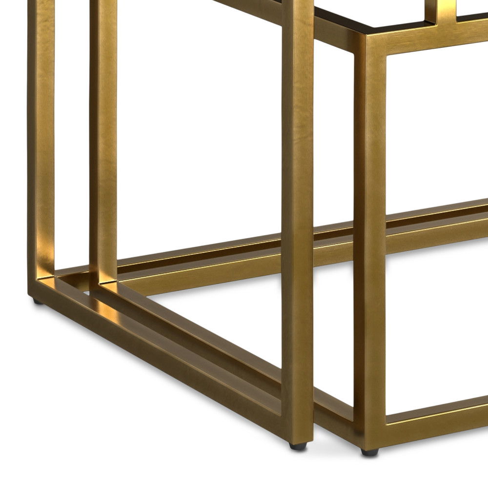 Macy - 2 Pieces Nesting Table - Black / Gold by Couch.com