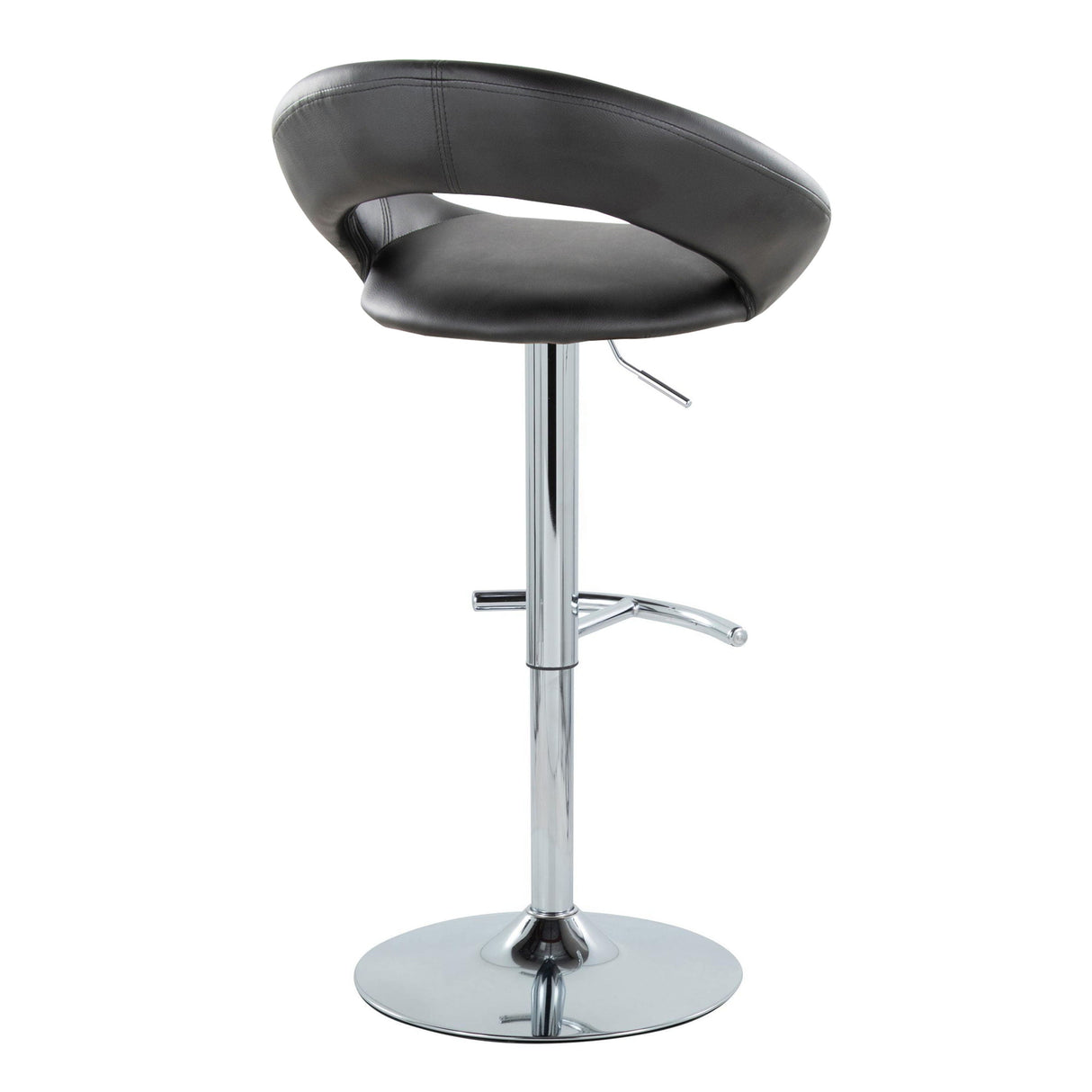 Posh - Contemporary Adjustable Barstool With Swivel With Rounded T Footrest (Set of 2) by Couch.com
