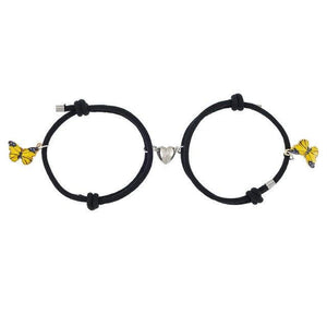 Beautiful Bracelets Set For Couple Mutual Attraction Braided Rope Couple Bracelets Blue Butterfly Relationship Matching Bracelet Set Heart Magnet Mutual Attraction Rope Bracelets Lover Gifts For Best Friend Women Men