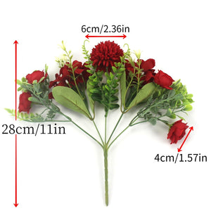 Beautiful Silk Hydrangeas Artificial Wedding Flowers For Bride Hand Silk Blooming Peony Fake Flowers Home Decoration