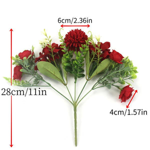 Beautiful Silk Hydrangeas Artificial Wedding Flowers For Bride Hand Silk Blooming Peony Fake Flowers Home Decoration