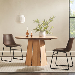 Round Pedestal Dining Table - Light Brown by Couch.com