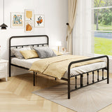 Bed Frame with Headboard and Under Bed Storage Black-Full Size