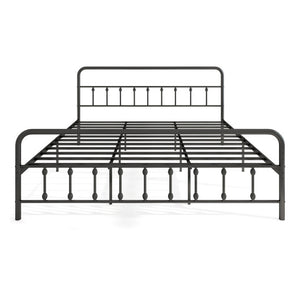 Bed Frame with Headboard and Under Bed Storage Black-King Size