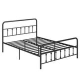 Bed Frame with Headboard and Under Bed Storage Black-Queen Size