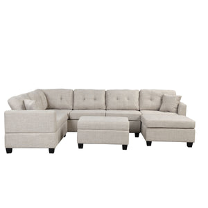 Oversized Sectional Sofa With Storage Ottoman, U-Shaped Sectional Couch With 2 Throw Pillows For Large Space Dorm Apartment by Couch.com