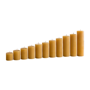 Candle Symphony 11 Piece Yellow-Beeswax Pillar Set 3-Inch Diameter