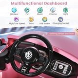 Volkswagen Beetle Kids Electric Ride On Car with Remote Control-Pink