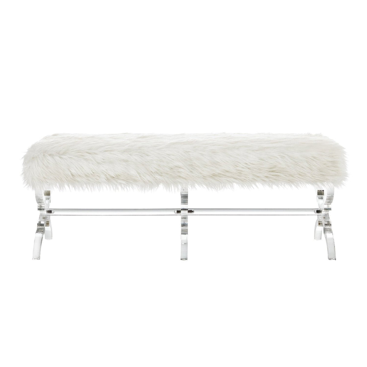 Giselle Faux Fur X-Leg Bench