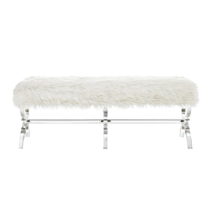 Giselle Faux Fur X-Leg Bench