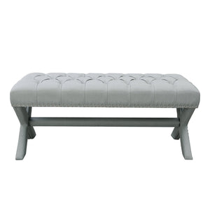 Louis Linen X-Leg Bench
