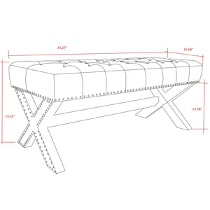 Louis Linen X-Leg Bench