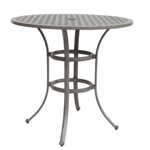 42" Cast Aluminum Round Bar Table - Gray by Couch.com