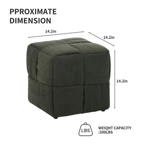 Square Ottoman Foot Rest With Woven Design