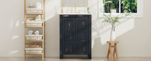 Vintage Style Small Bathroom Vanity Combo With Ceramic Sink, 2 Soft-Close Doors - Espresso by Couch.com