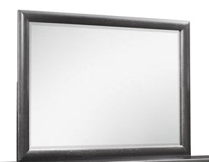The Civic - Mirror, featuring a sleek dark frame, is positioned against a plain background, reflecting light and its surroundings.