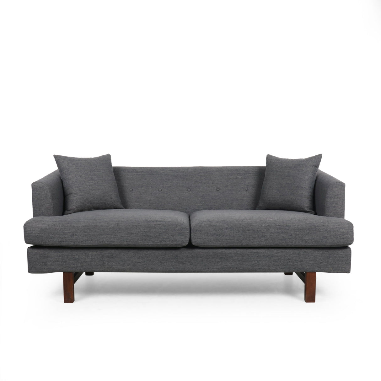 Comfy 3 Seat Sofa With Wooden Legs, For Living Room And Study - Charcoal by Couch.com
