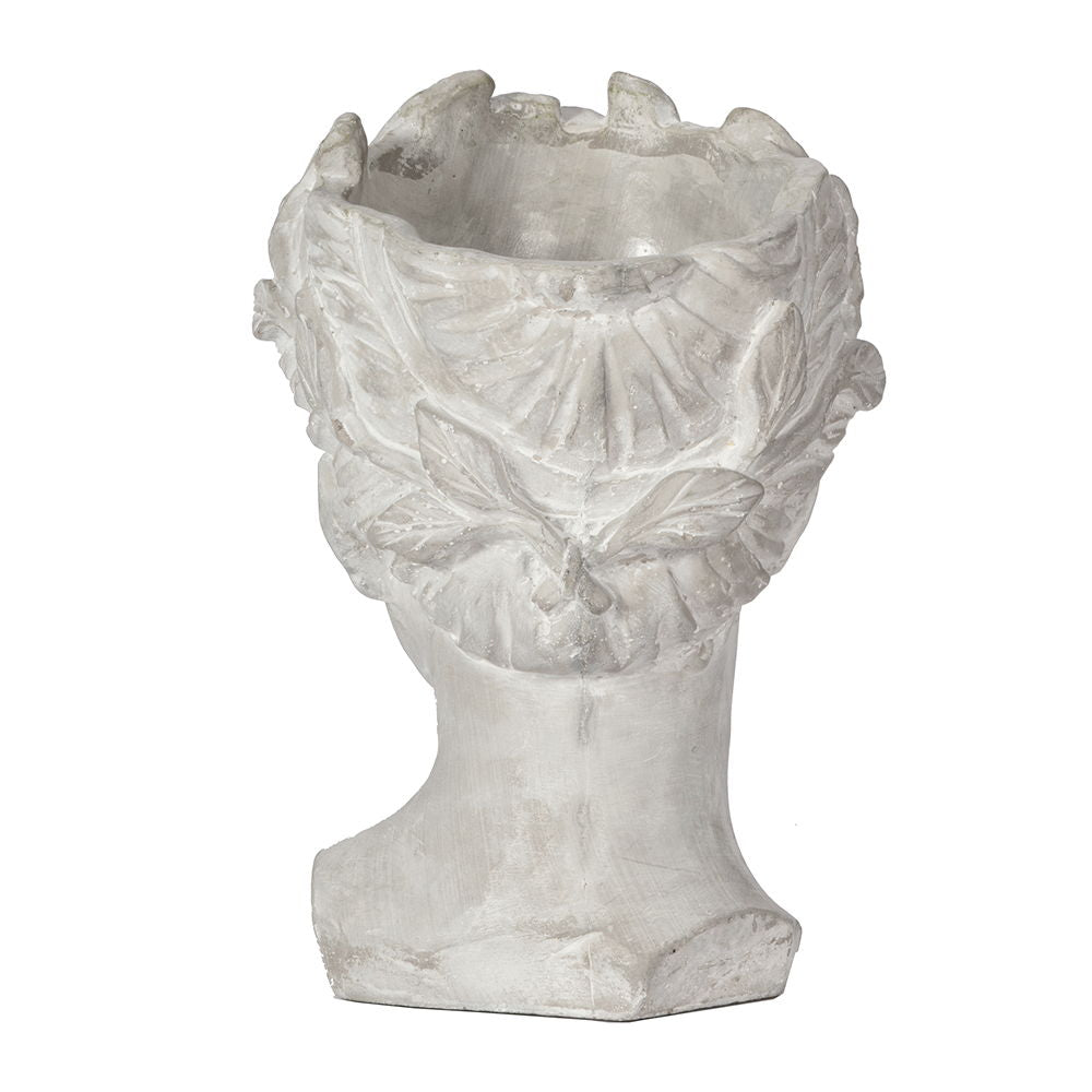 Greek Style Cement Head Planter Indoor Outdoor Home Garden Decor - Gray by Couch.com