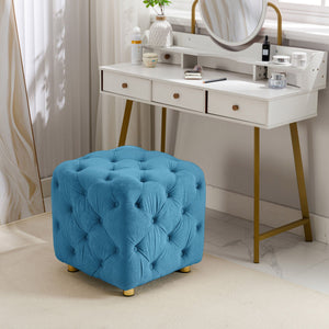 Modern Velvet Upholstered Ottoman, Exquisite Small End Table, Soft Foot Stool, Dressing Makeup Chair, Comfortable Seat For Living Room, Bedroom, Entrance by Couch.com