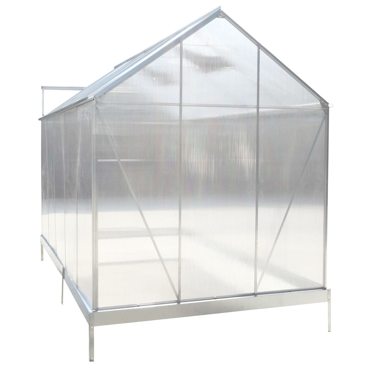 Polycarbonate Greenhouse, Heavy Duty Outdoor Aluminum Walk-In Green House Kit With Rain Gutter, Vent And Door For Backyard Garden by Couch.com
