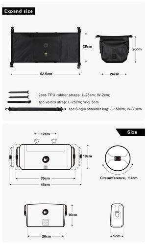 Bicycle Bag Waterproof Big Capacity Handlebar Bag 2 Piece Front Tube Cycling Bag  Bike Accessories Bike Bag Waterproof Bike Handlebar Bag Bicycle For Sport Bicycle Cycling Accessories