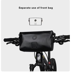 Bicycle Bag Waterproof Big Capacity Handlebar Bag 2 Piece Front Tube Cycling Bag  Bike Accessories Bike Bag Waterproof Bike Handlebar Bag Bicycle For Sport Bicycle Cycling Accessories