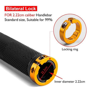 Bicycle Handlebar Grips Cycling Bicycle Accessories Non-Slip Bicycle Handlebar Grips Bike Handle Ergonomic Shockproof Bicycle Handle Grip With Adjustable Aluminum Lock For Mountain Bike