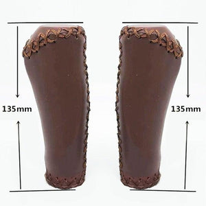 Bicycle Locking Grip Wear-Resistant Leather Non-Slip Grip Cover Mountain Bike Handlebar Lock-on Bike Handlebar Grips Locking Non-Slip-PU Bicycle Handle Grip Widen Holding Surface For Cycling Mountain And Bicycles Accessories