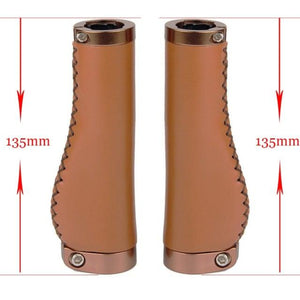Bicycle Locking Grip Wear-Resistant Leather Non-Slip Grip Cover Mountain Bike Handlebar Lock-on Bike Handlebar Grips Locking Non-Slip-PU Bicycle Handle Grip Widen Holding Surface For Cycling Mountain And Bicycles Accessories