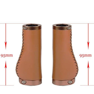 Bicycle Locking Grip Wear-Resistant Leather Non-Slip Grip Cover Mountain Bike Handlebar Lock-on Bike Handlebar Grips Locking Non-Slip-PU Bicycle Handle Grip Widen Holding Surface For Cycling Mountain And Bicycles Accessories
