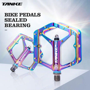 Bicycle pedals Ultralight Aluminum Alloy Colorful Hollow Anti-Skid Bearing Mountain Bike Foot pedal Pedals Aluminum Road Bike Pedals Sealed Bearing Bicycle Lightweight Platform Flat Pedals For Road Bikes