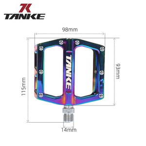 Bicycle pedals Ultralight Aluminum Alloy Colorful Hollow Anti-Skid Bearing Mountain Bike Foot pedal Pedals Aluminum Road Bike Pedals Sealed Bearing Bicycle Lightweight Platform Flat Pedals For Road Bikes