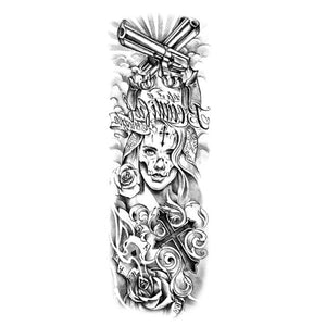 Big Realistic Tiger Tattoo Waterproof Temporary Dragon Flower Sticker Full Arm Large Size Sleeve Big Luxury Design For Mens