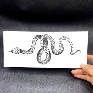 Big Size Black Snake Temporary Tattoo Stickers Body Waist Waterproof Realistic Dark Tattoo For Womens