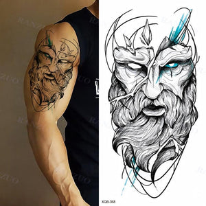 Big Tiger Lion Waterproof Temporary Sticker Tattoo Arm Legs Fake Tattoo Stickers For Adults Realistic Luxury Design For Mens Womens
