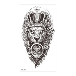 Big Tiger Lion Waterproof Temporary Sticker Tattoo Arm Legs Fake Tattoo Stickers For Adults Realistic Luxury Design For Mens Womens