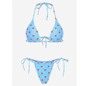 Bikini Swimsuit Solid Color Bikini Set  Swimwear Bathing Suit Women Bikinis String Beach Women Two Piece Bikini Swimsuit Bathing Suits Halter Triangle Tops String Bikini Sets