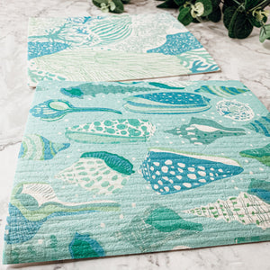 Biodegradable Kitchen Cloth Coastal Beach Style 70% Cellulose 30% Cotton