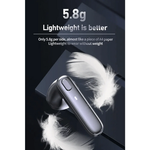 Black Bluetooth-Compatible Wireless Bass Ear Buds Stereo Headphone With Mic Touch Control Bluetooth Lightweight Earphones