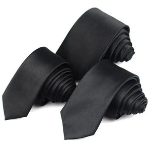 Black Business Skinny Men Neckties Wedding Slim Ties Elegant Men Lightweight High Quality Modern Ties