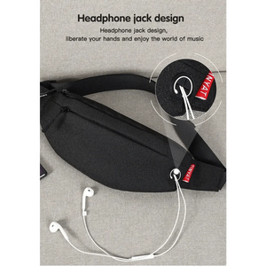 Black Crossbody Fanny Pack Simple Design Belt Bag Canvas Hands Free Travel Bag Sports Workout Durable Lightweight Fanny Packs For Festivals
