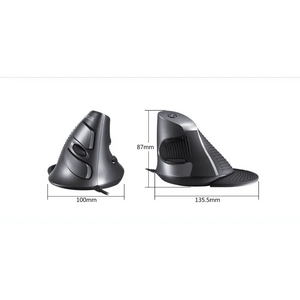 Black Ergonomic Design Office Vertical Mouse 6 Buttons 600/1000/1600 DPI Right Hand Mice With Wrist Mat Better Performance Mouse For PC Desktop Laptop