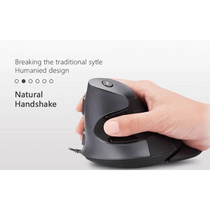 Black Ergonomic Design Vertical Mouse Adjustable DPI Optical Right Hand Mouse Reduce Wrist Pain 6 Buttons Modern Mouse For Computers Laptops PC