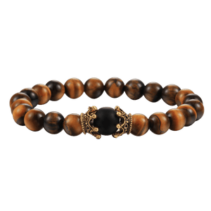 Black Lava Stone Crown Charm Tiger Eye Beads Bracelet For Men Women Braided Bracelets Handmade Adjustable Couple Distance Bracelets Lava Stone Beads Essential Oil Diffuser Adjustable Bracelet With King Queen Crown Charm
