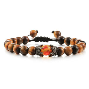 Black Lava Stone Crown Charm Tiger Eye Beads Bracelet For Men Women Braided Bracelets Handmade Adjustable Couple Distance Bracelets Lava Stone Beads Essential Oil Diffuser Adjustable Bracelet With King Queen Crown Charm