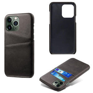 Black Luxury Men Card Holder Case for iPhone Business Classic Leather Wallet Case for iphone 12 13 14 Pro Max Phone Cover PU Leather Wallet Case with Card Pockets Back Cover